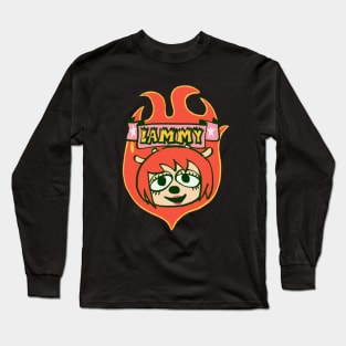 Mudwizard draws the firey red lammy crest-badge / um jammer lammy sheep girl Long Sleeve T-Shirt